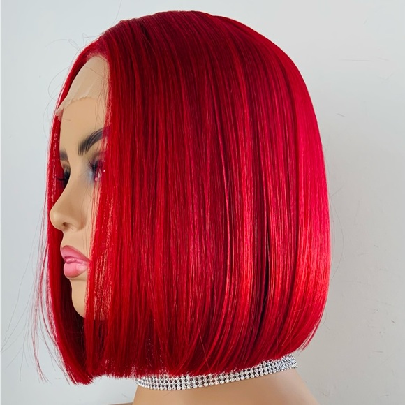 Stunning & Classic Red Lace Front Premium Fiber Bob Style Wig! - Picture 6 of 9